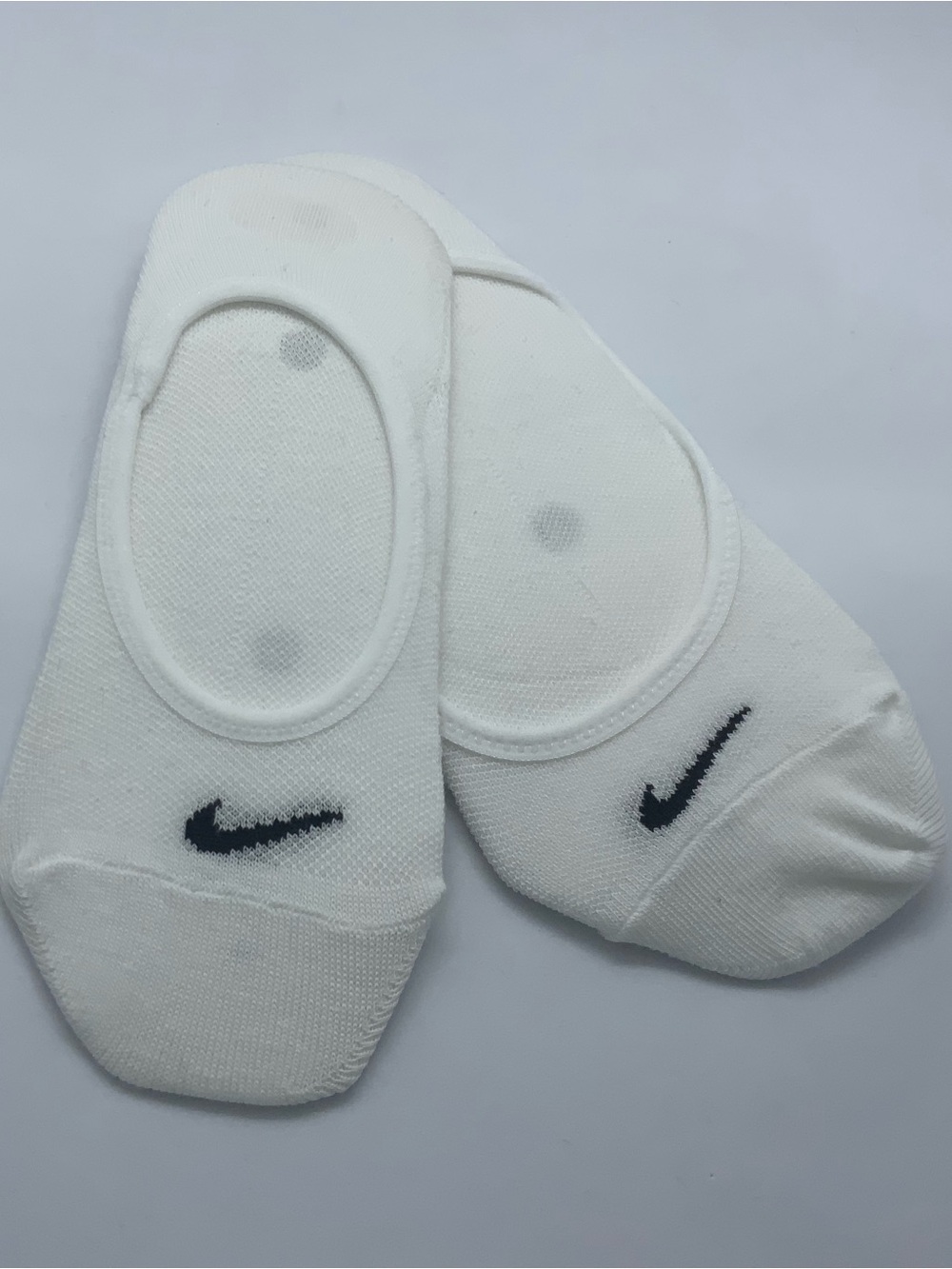 Nike White No-Show Athletic Liner Socks with Black Swoosh